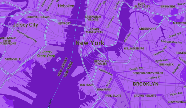 Purple Map Plot Explore Styles - Snazzy Maps - Free Styles for Google Maps